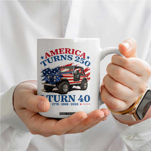 America Turns 250 I Turn 40 1986 40th Birthday Coffee Mug Compact Classic Off-road SUV TS14 Print Your Wear