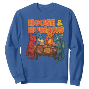 Houses Humans Sweatshirt Funny RPG Parody Gamer TS14 Royal Blue Print Your Wear