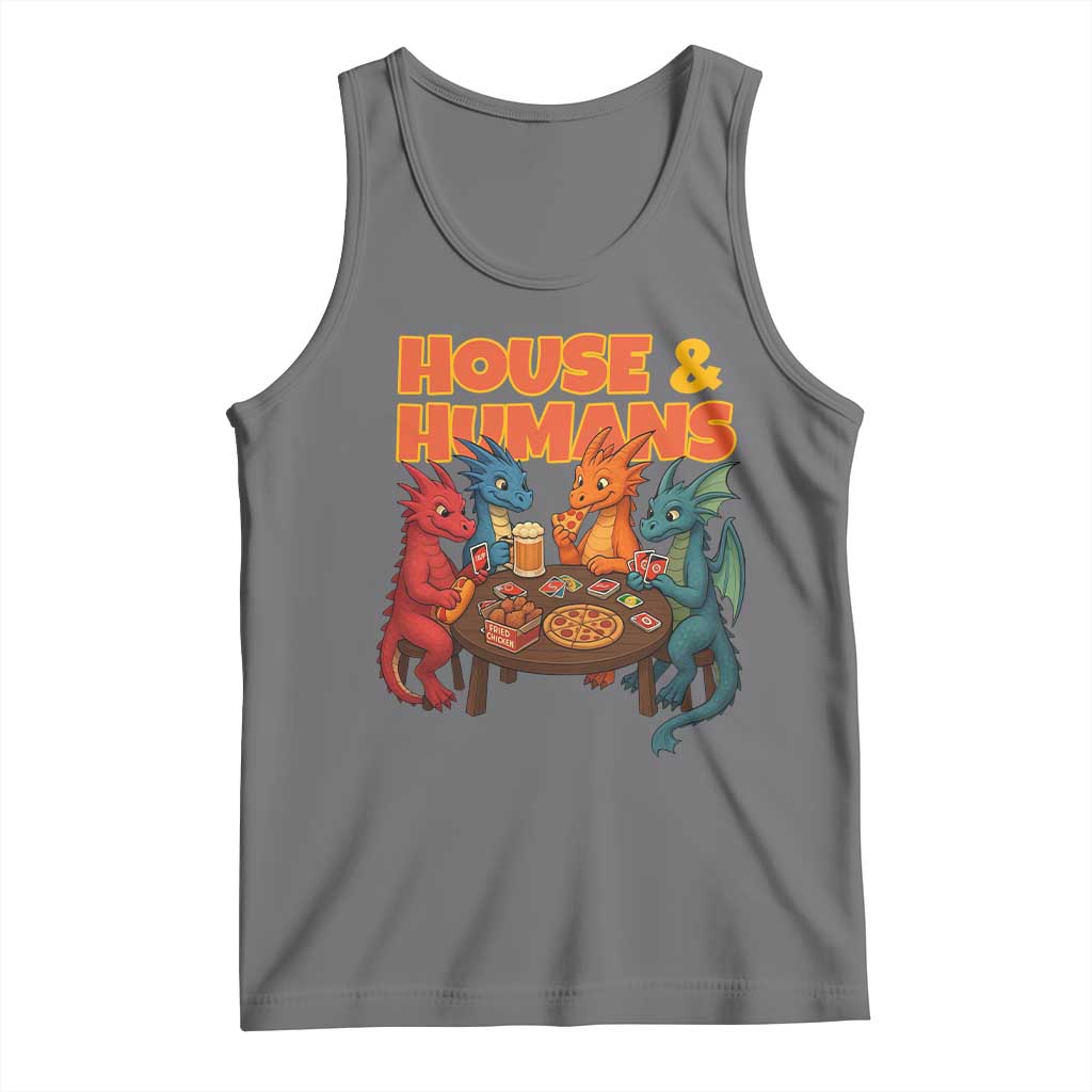 Houses Humans Tank Top Funny RPG Parody Gamer TS14 Black Heather Print Your Wear