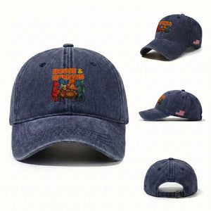 Houses Humans Washed Cotton Baseball Cap Funny RPG Parody Gamer TS14 Washed Cap Universal Fit Navy Print Your Wear