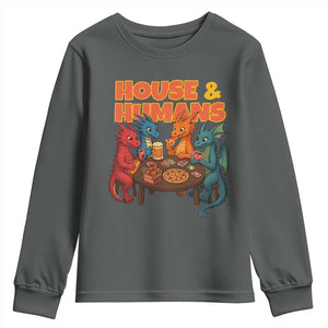 Houses Humans Youth Sweatshirt Funny RPG Parody Gamer TS14 Dark Heather Print Your Wear