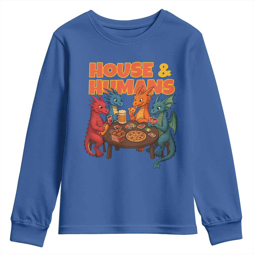 Houses Humans Youth Sweatshirt Funny RPG Parody Gamer TS14 Royal Blue Print Your Wear