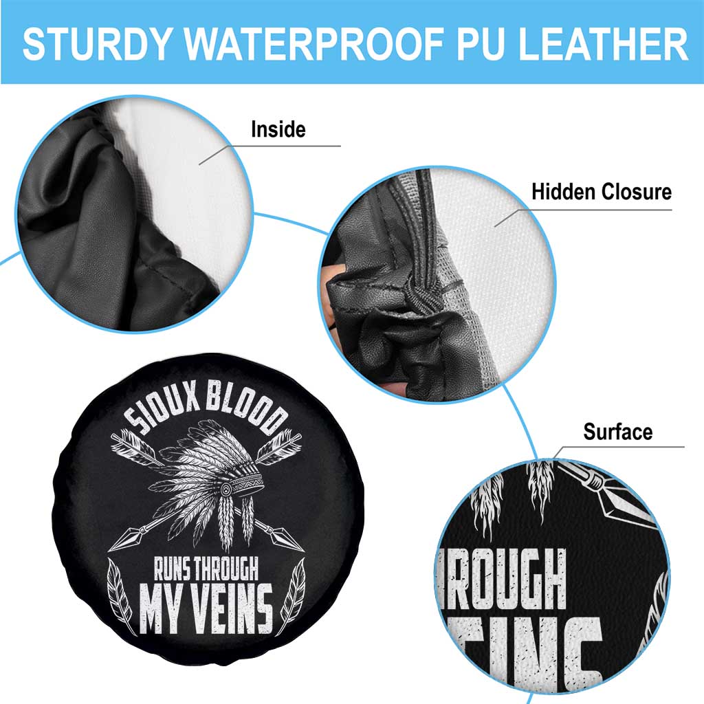 Native American Idian Chief Spare Tire Cover Sioux Blood Runs Through My Veins TS14 Print Your Wear