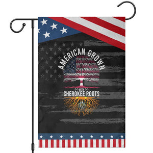 Native American Flag Garden Flag American Grown With Cherokee Roots TS14 Distressed Black Blue Print Your Wear