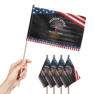 Native American Flag Patriotic Handheld Flag American Grown With Cherokee Roots TS14 Print Your Wear