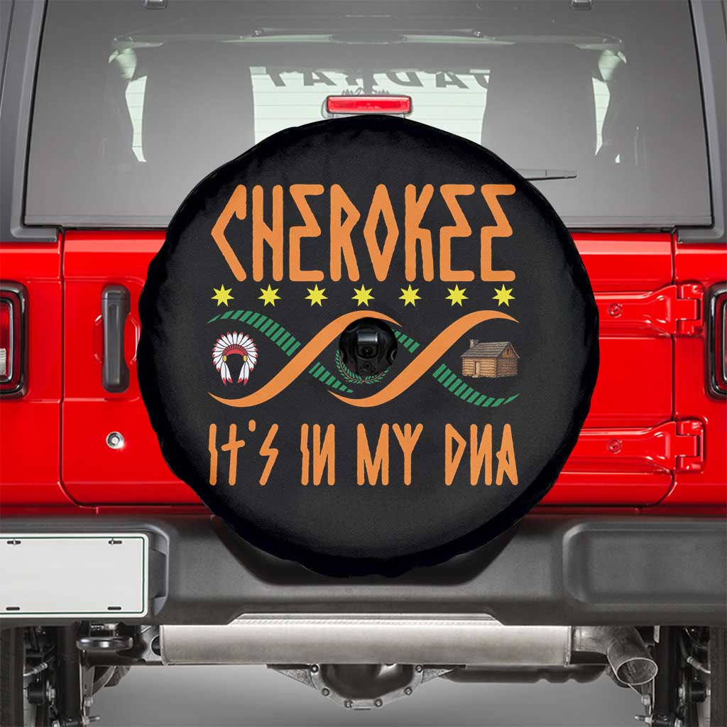 Cherokee Native American DNA Pride Spare Tire Cover It Is In My DNA TS14 White Print Your Wear