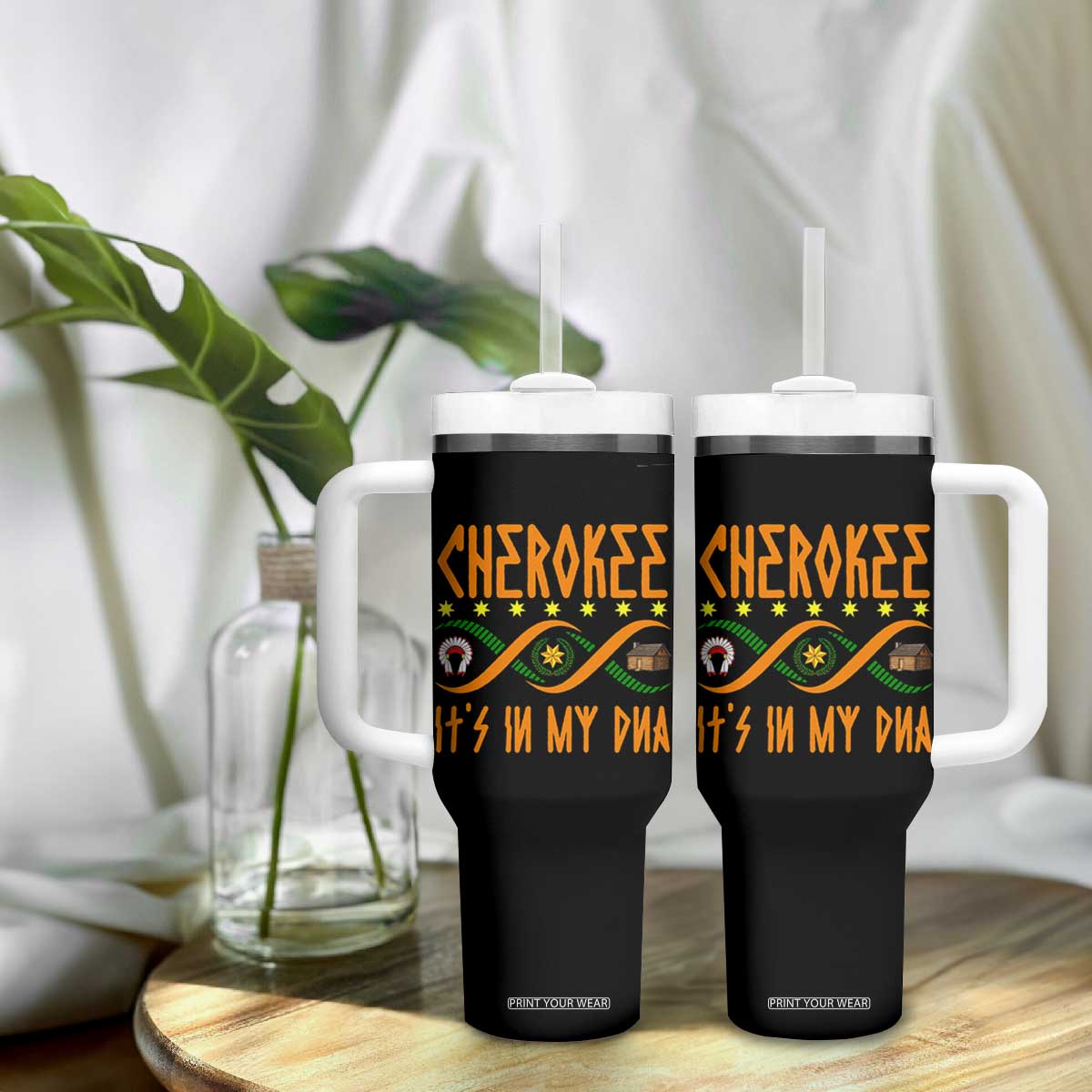 Cherokee Native American DNA Pride Tumbler With Handle It Is In My DNA TS14 Print Your Wear