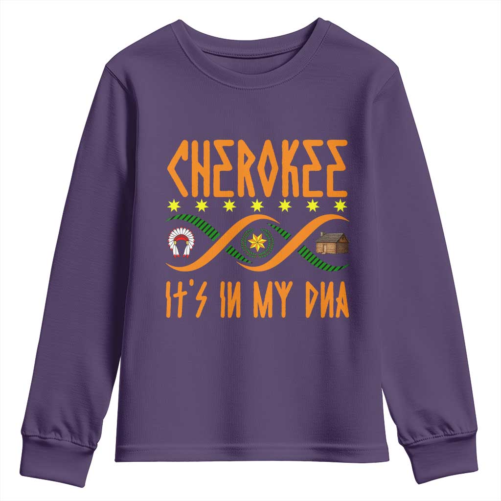 Cherokee Native American DNA Pride Youth Sweatshirt It Is In My DNA TS14 Purple Print Your Wear