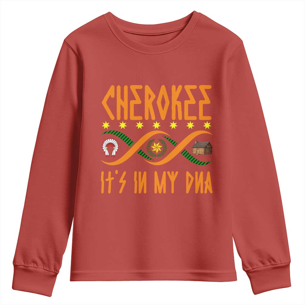 Cherokee Native American DNA Pride Youth Sweatshirt It Is In My DNA TS14 Red Print Your Wear