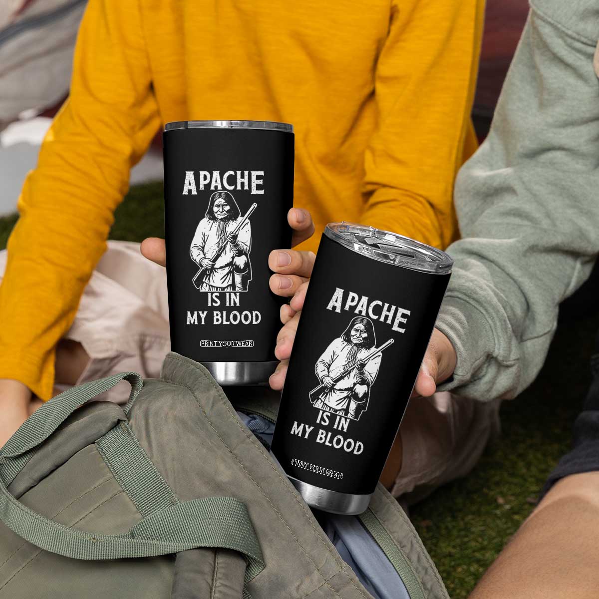 Native American Tumbler Cup Apache Is In My Blood TS14 Print Your Wear