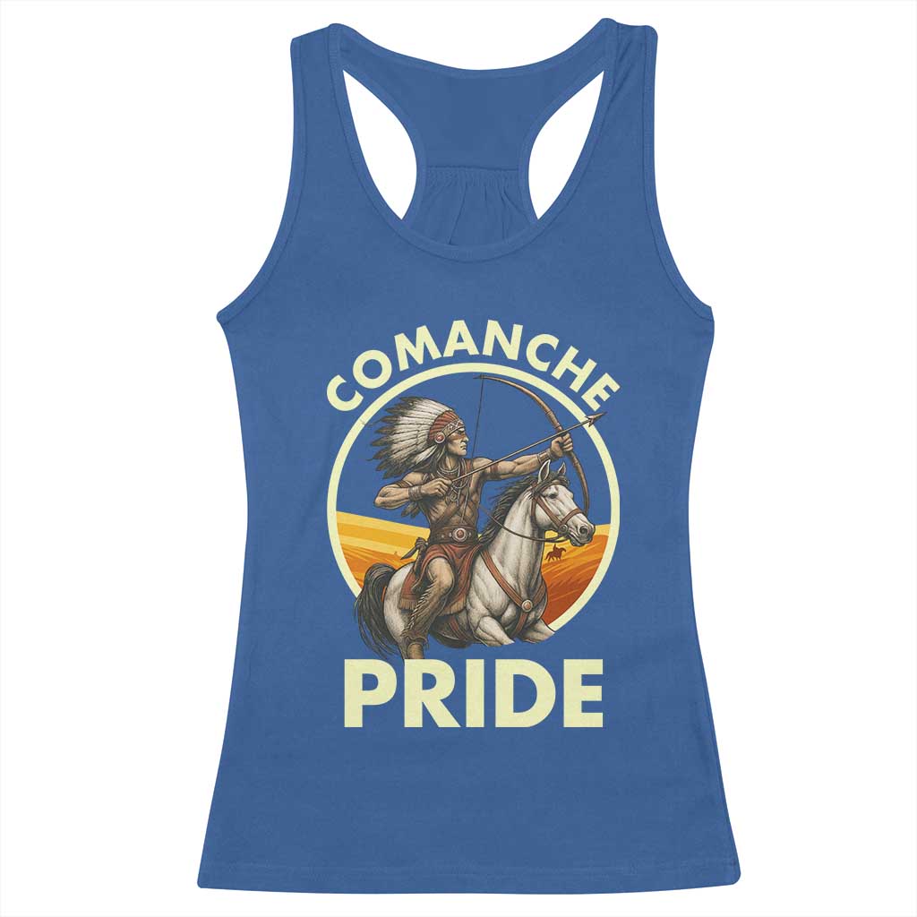 Native American Comanche Pride Indigenous People Day Racerback Tank Top TS14 Royal Blue Print Your Wear