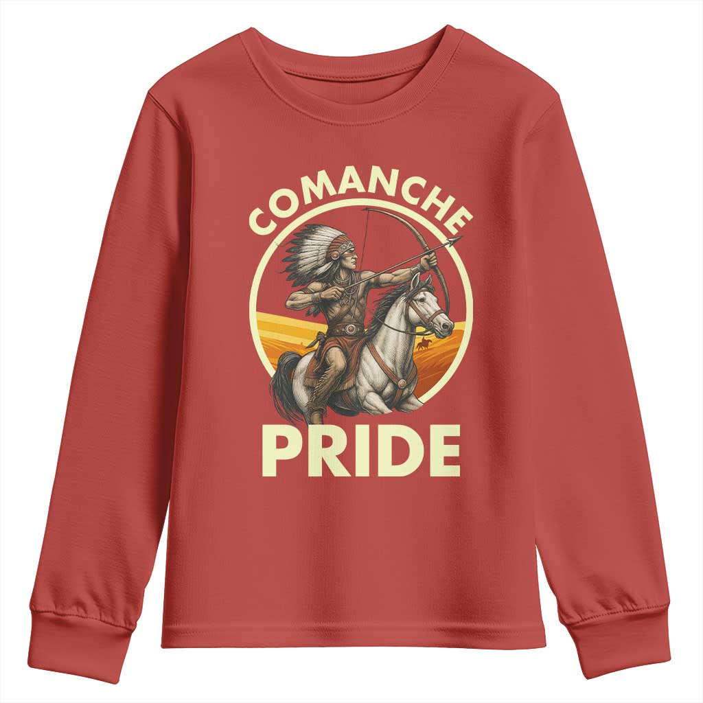 Native American Comanche Pride Indigenous People Day Youth Sweatshirt TS14 Red Print Your Wear