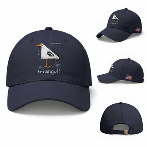 Triangull Triangle Seagull Bird Pun Baseball Cap Funny Math Teacher Joke Humor TS14 Baseball Cap Universal Fit Navy Print Your Wear