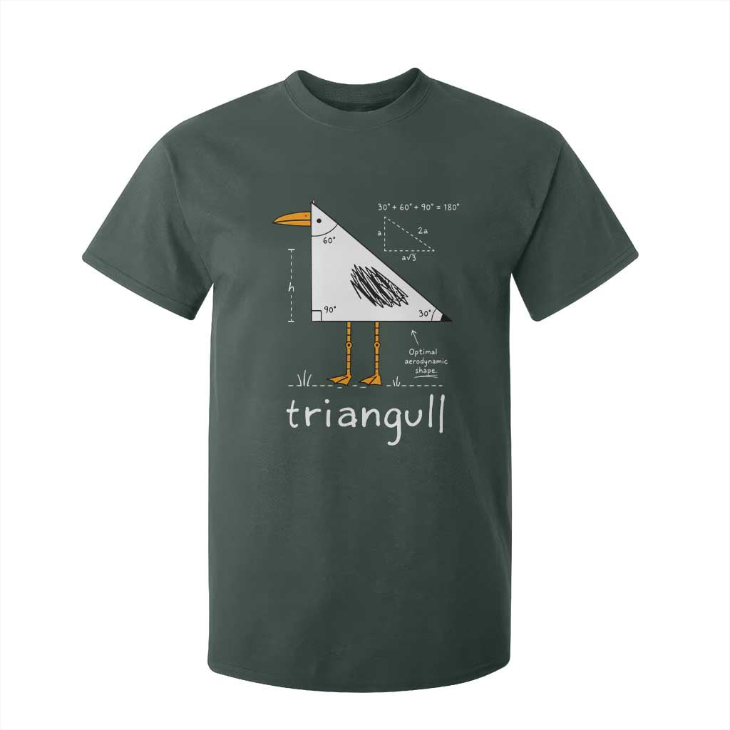 Triangull Triangle Seagull Bird Pun T Shirt For Kid Funny Math Teacher Joke Humor TS14 Dark Forest Green Print Your Wear