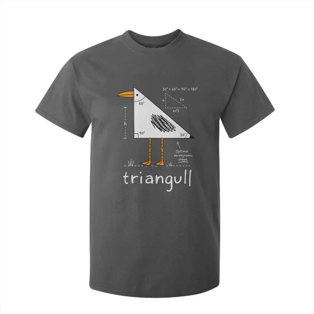 Triangull Triangle Seagull Bird Pun T Shirt For Kid Funny Math Teacher Joke Humor TS14 Dark Heather Print Your Wear
