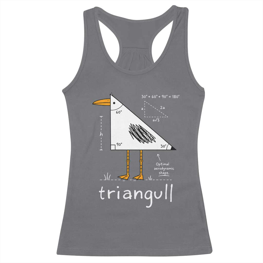Triangull Triangle Seagull Bird Pun Racerback Tank Top Funny Math Teacher Joke Humor TS14 Charcoal Print Your Wear