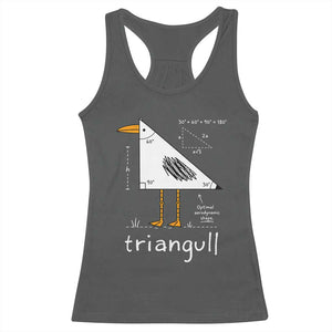 Triangull Triangle Seagull Bird Pun Racerback Tank Top Funny Math Teacher Joke Humor TS14 Dark Heather Print Your Wear