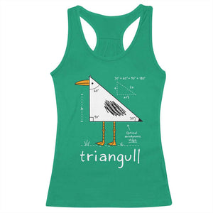 Triangull Triangle Seagull Bird Pun Racerback Tank Top Funny Math Teacher Joke Humor TS14 Irish Green Print Your Wear