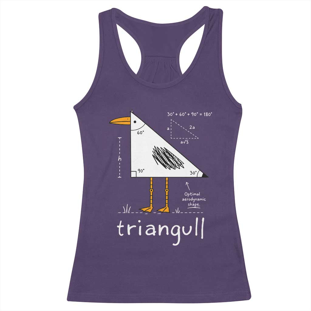 Triangull Triangle Seagull Bird Pun Racerback Tank Top Funny Math Teacher Joke Humor TS14 Purple Print Your Wear