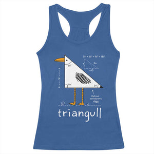 Triangull Triangle Seagull Bird Pun Racerback Tank Top Funny Math Teacher Joke Humor TS14 Royal Blue Print Your Wear