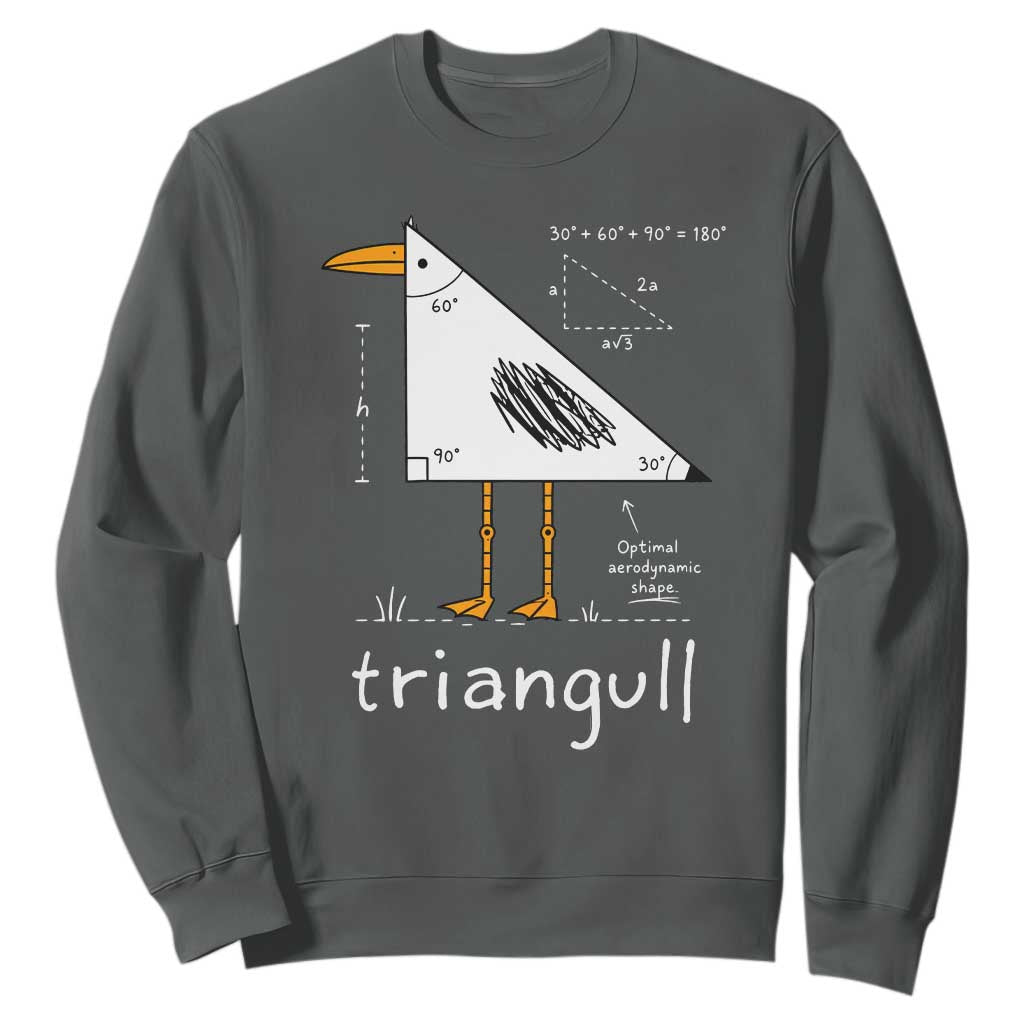 Triangull Triangle Seagull Bird Pun Sweatshirt Funny Math Teacher Joke Humor TS14 Dark Heather Print Your Wear