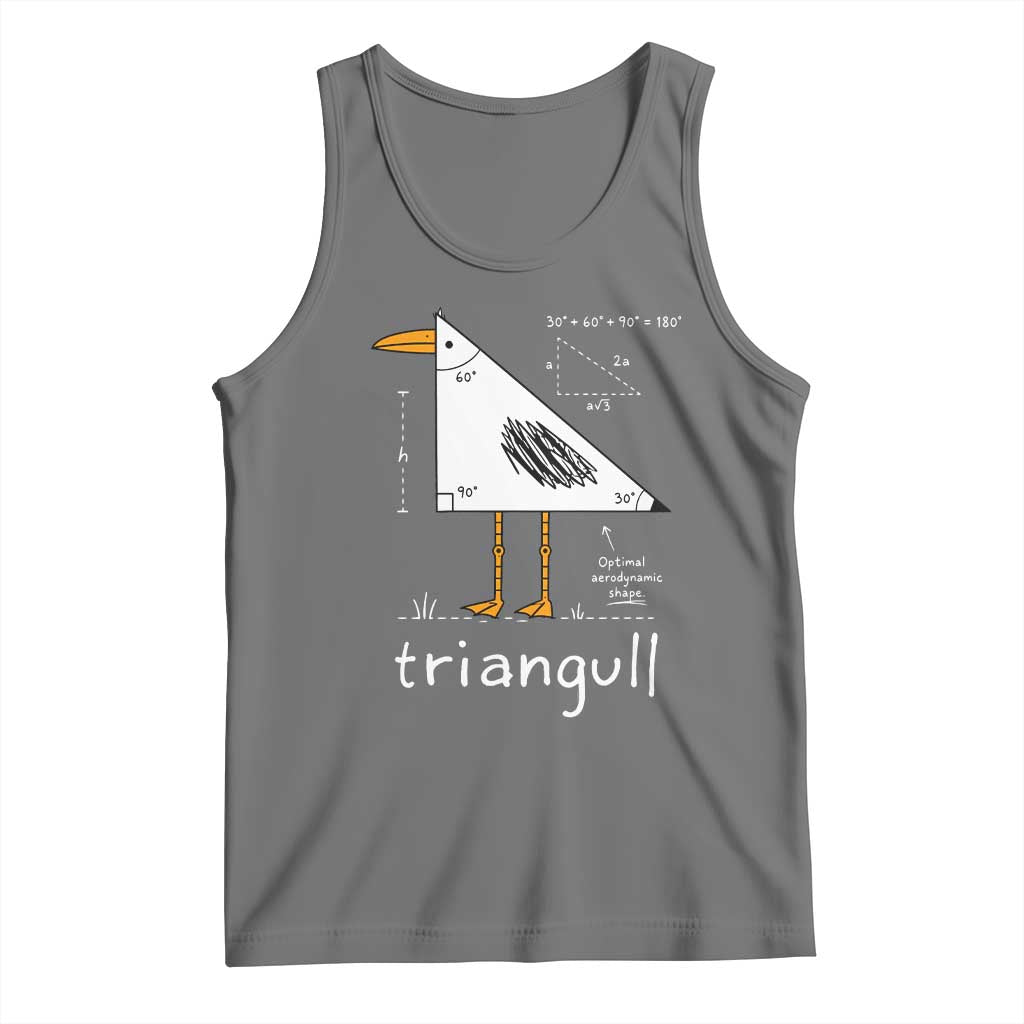 Triangull Triangle Seagull Bird Pun Tank Top Funny Math Teacher Joke Humor TS14 Black Heather Print Your Wear
