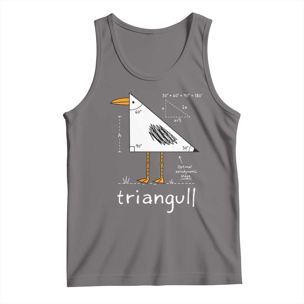 Triangull Triangle Seagull Bird Pun Tank Top Funny Math Teacher Joke Humor TS14 Deep Heather Print Your Wear
