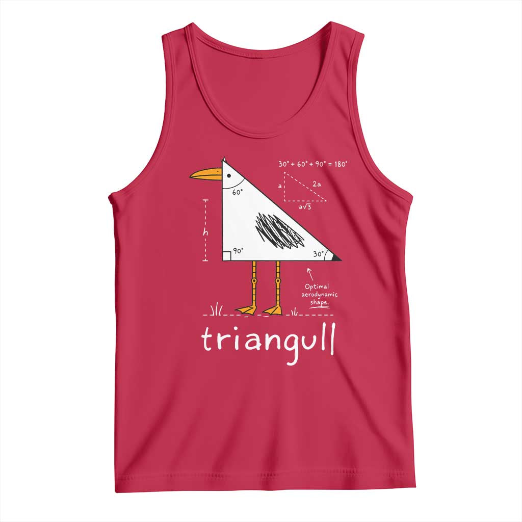 Triangull Triangle Seagull Bird Pun Tank Top Funny Math Teacher Joke Humor TS14 Red Print Your Wear