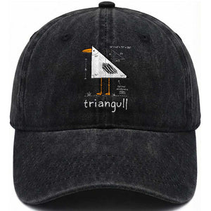 Triangull Triangle Seagull Bird Pun Washed Cotton Baseball Cap Funny Math Teacher Joke Humor TS14 Print Your Wear