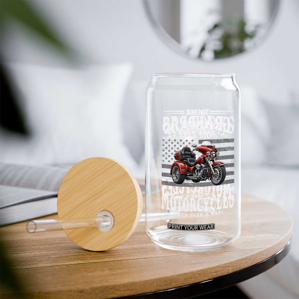 Some Grandpas Take Naps Real Grandpas Ride Motorcycles Glass Can Three Wheels Motorcycle Trike