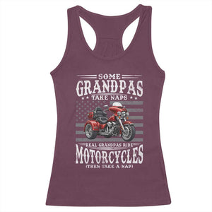 Some Grandpas Take Naps Real Grandpas Ride Motorcycles Racerback Tank Top Three Wheels Motorcycle Trike