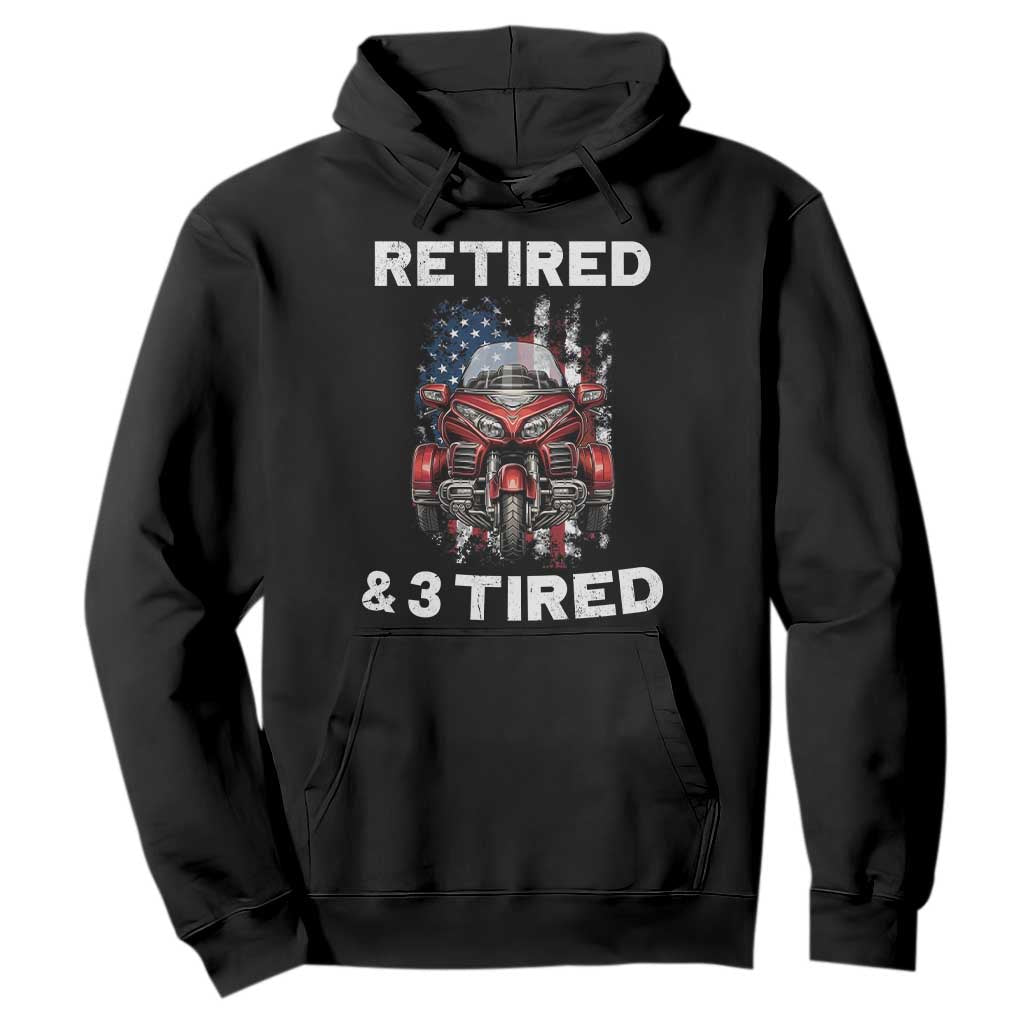 Retired Grandpa Biker Three Wheeled Trike Hoodie Motorcycle Trike Patriotic American Flag