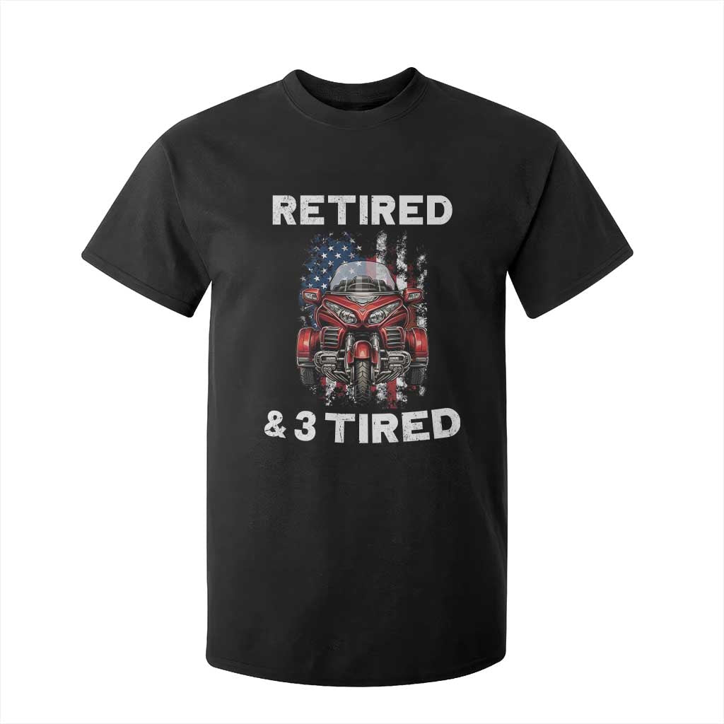 Retired Grandpa Biker Three Wheeled Trike T Shirt For Kid Motorcycle Trike Patriotic American Flag
