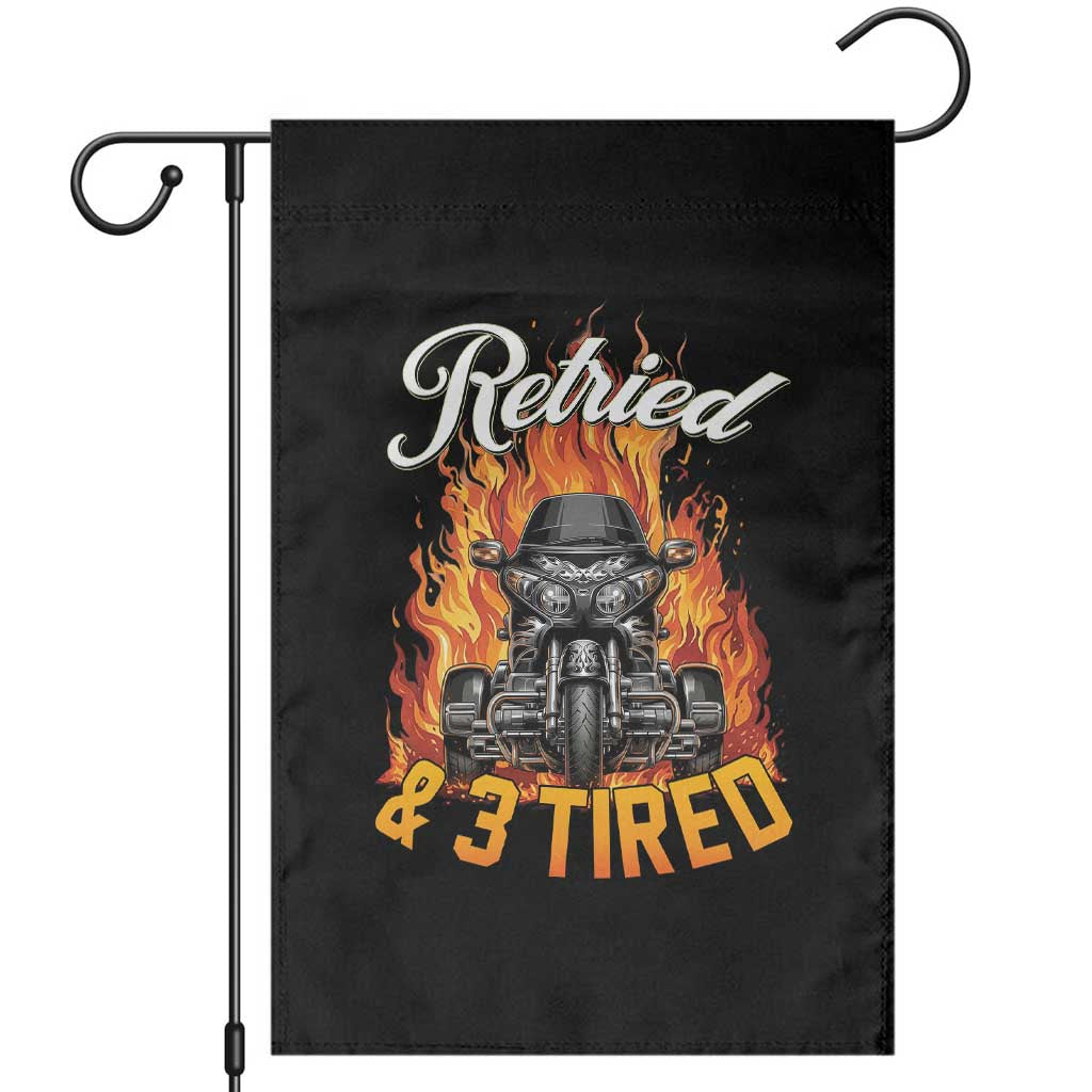 Retired Grandpa Biker Three Wheeled Motorcycle Trike Garden Flag