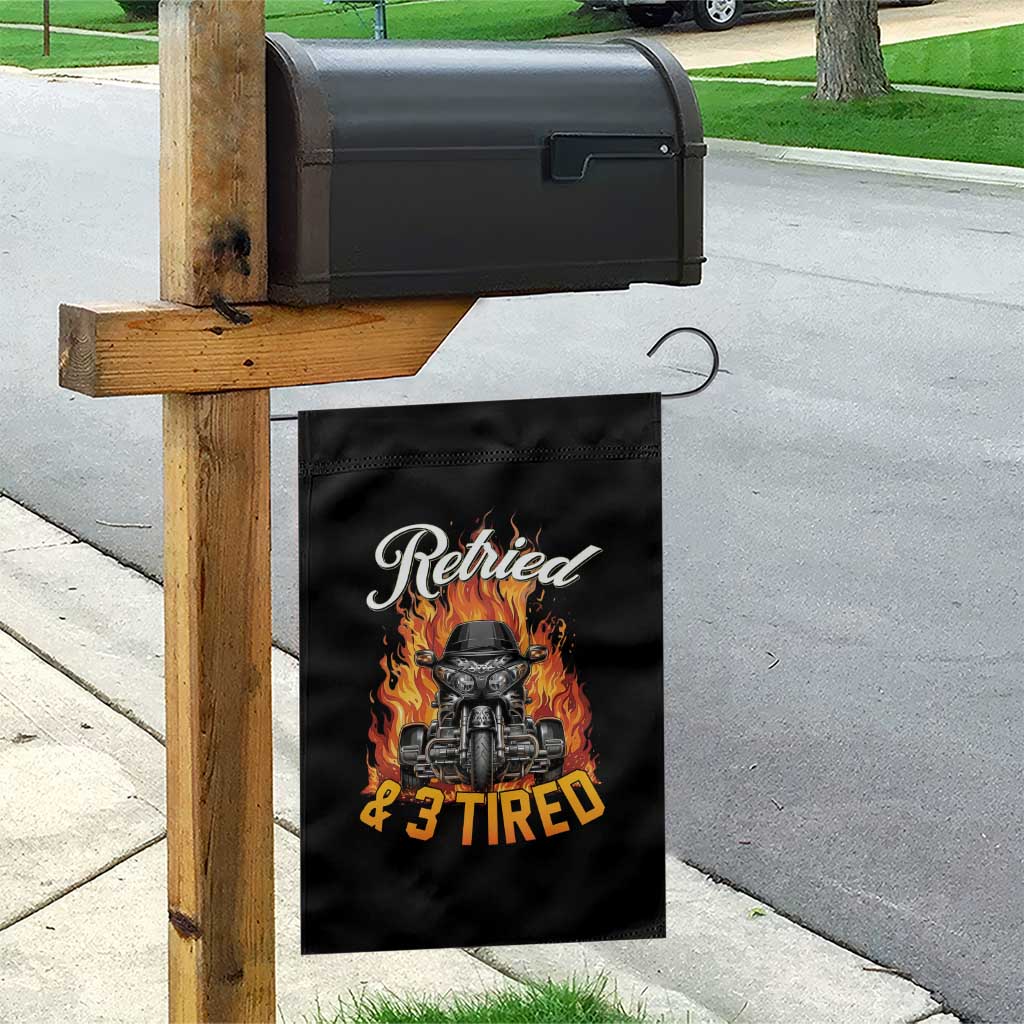 Retired Grandpa Biker Three Wheeled Motorcycle Trike Garden Flag