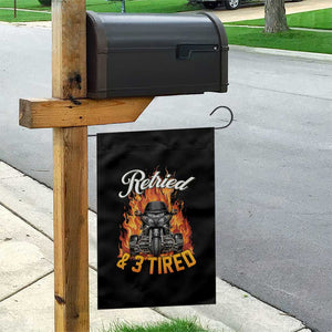 Retired Grandpa Biker Three Wheeled Motorcycle Trike Garden Flag