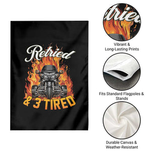 Retired Grandpa Biker Three Wheeled Motorcycle Trike Garden Flag