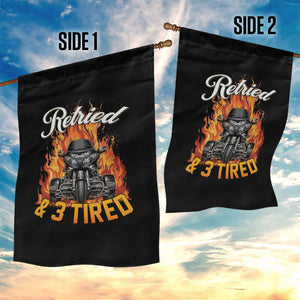 Retired Grandpa Biker Three Wheeled Motorcycle Trike Garden Flag