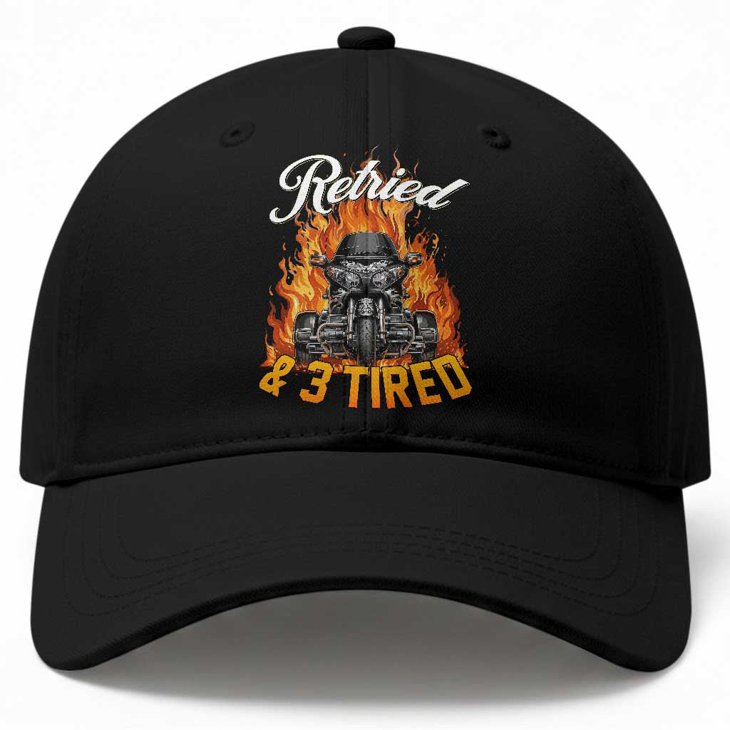Retired Grandpa Biker Three Wheeled Motorcycle Trike Baseball Cap