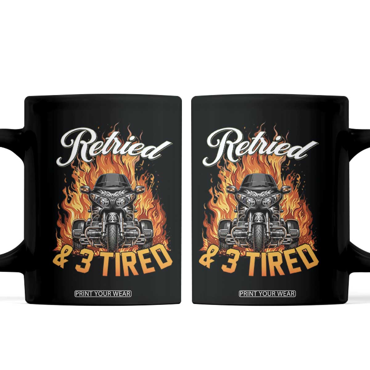 Retired Grandpa Biker Three Wheeled Motorcycle Trike Coffee Mug