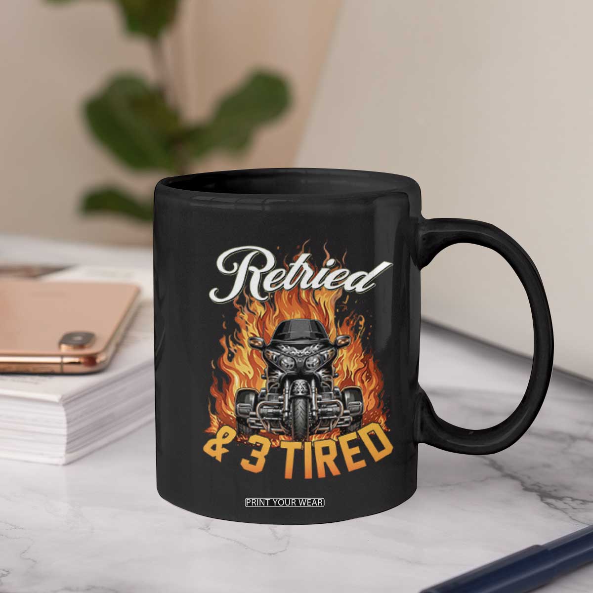 Retired Grandpa Biker Three Wheeled Motorcycle Trike Coffee Mug