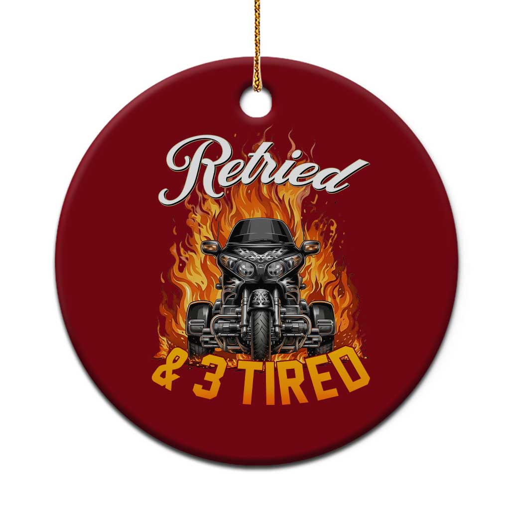 Retired Grandpa Biker Three Wheeled Motorcycle Trike Ceramic Ornament