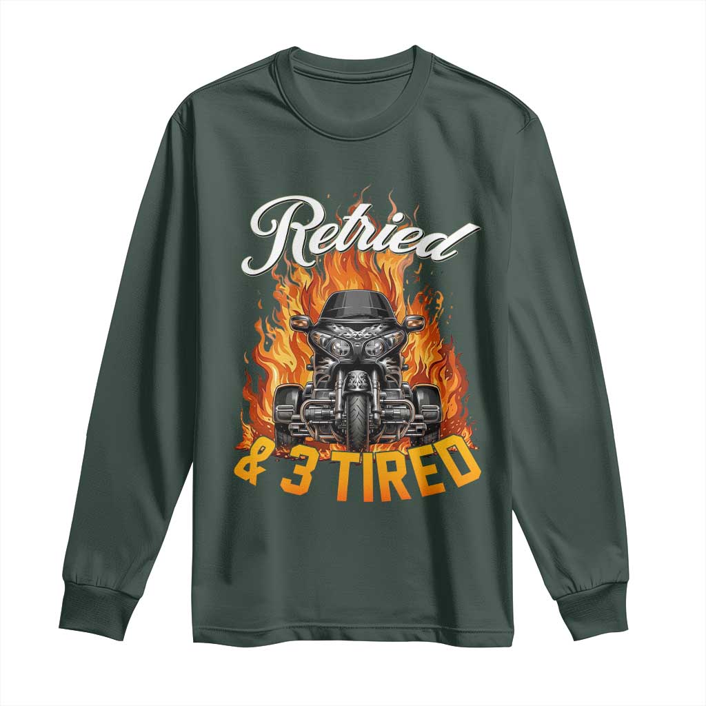 Retired Grandpa Biker Three Wheeled Motorcycle Trike Long Sleeve Shirt
