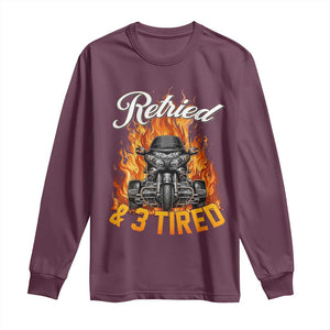 Retired Grandpa Biker Three Wheeled Motorcycle Trike Long Sleeve Shirt