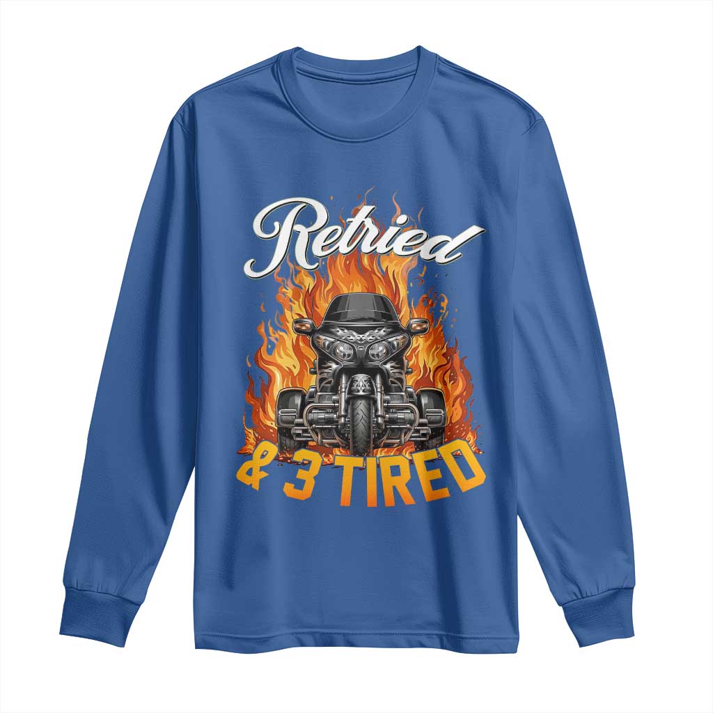 Retired Grandpa Biker Three Wheeled Motorcycle Trike Long Sleeve Shirt