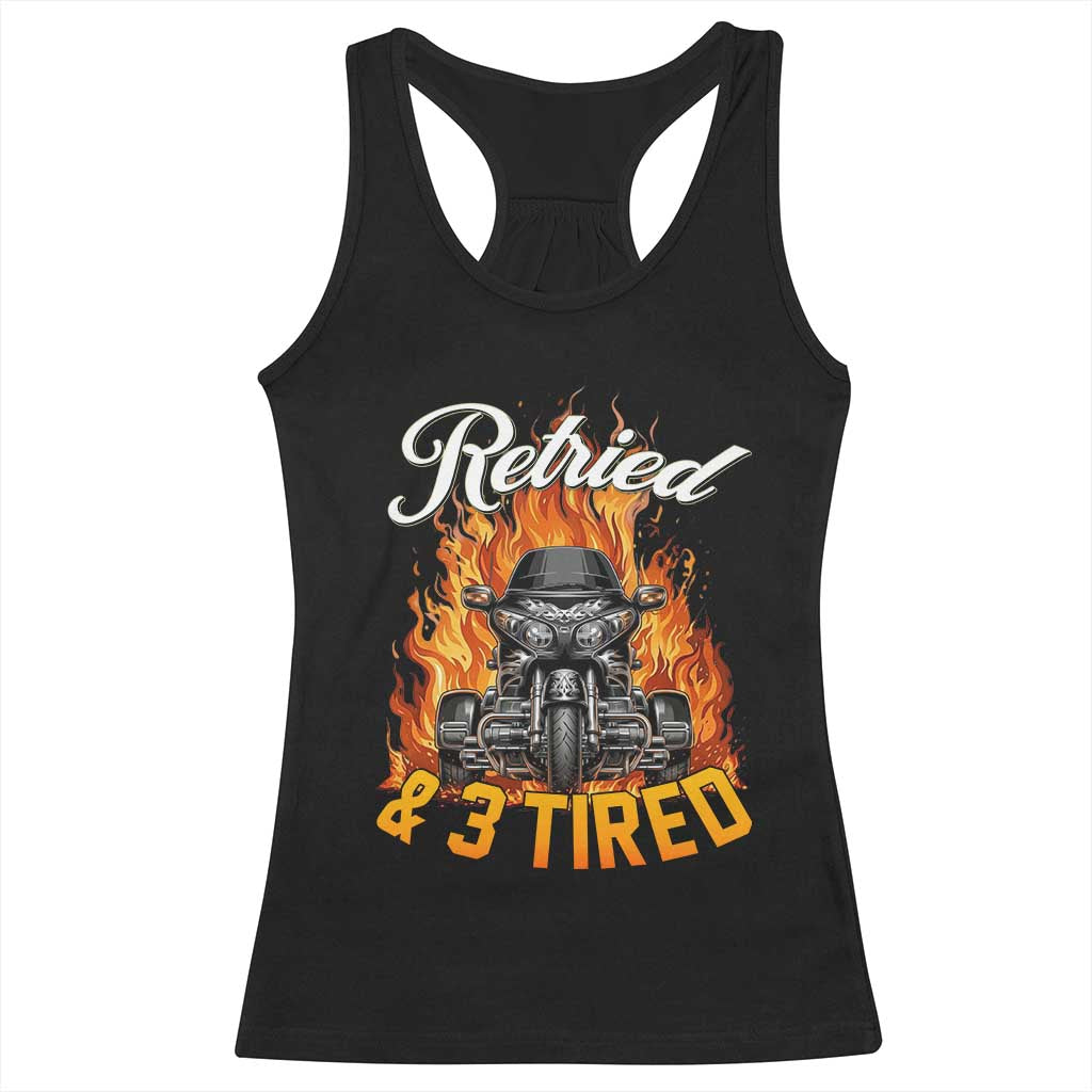 Retired Grandpa Biker Three Wheeled Motorcycle Trike Racerback Tank Top