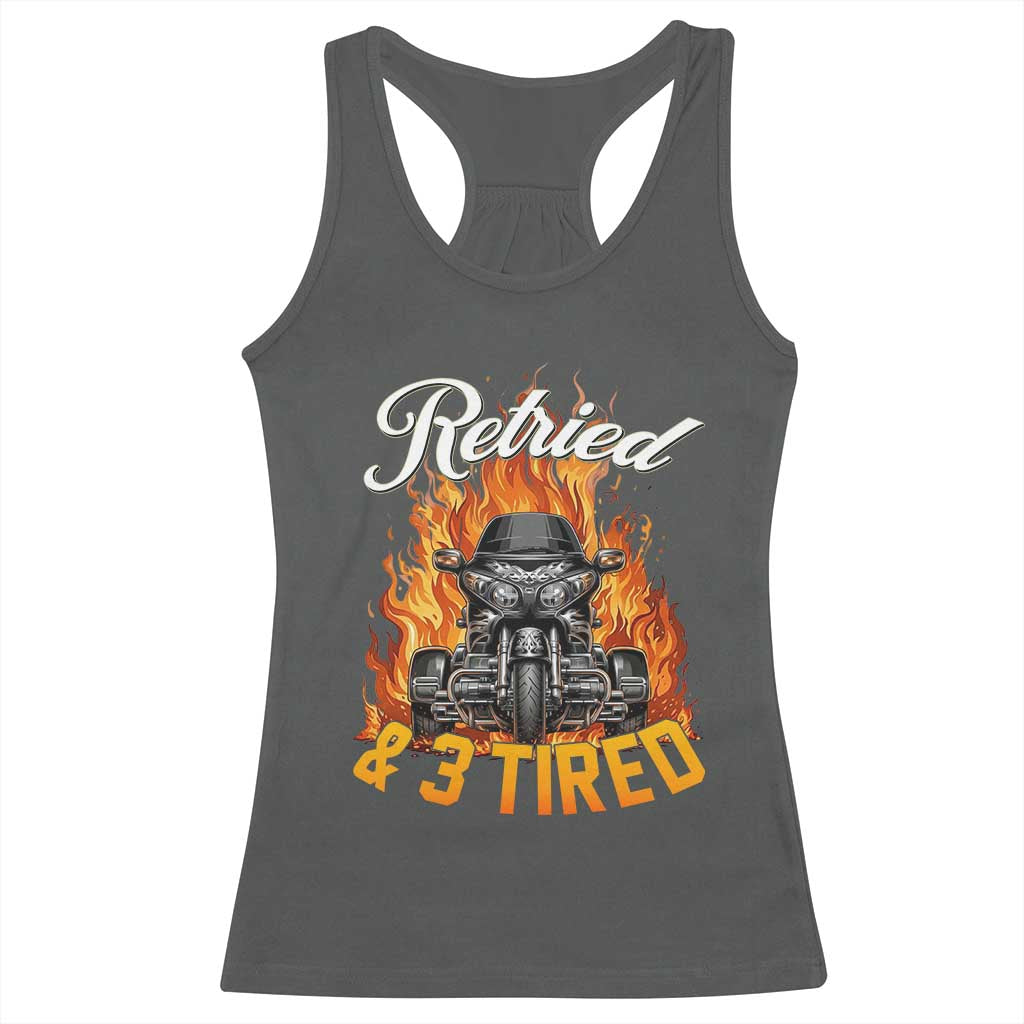 Retired Grandpa Biker Three Wheeled Motorcycle Trike Racerback Tank Top