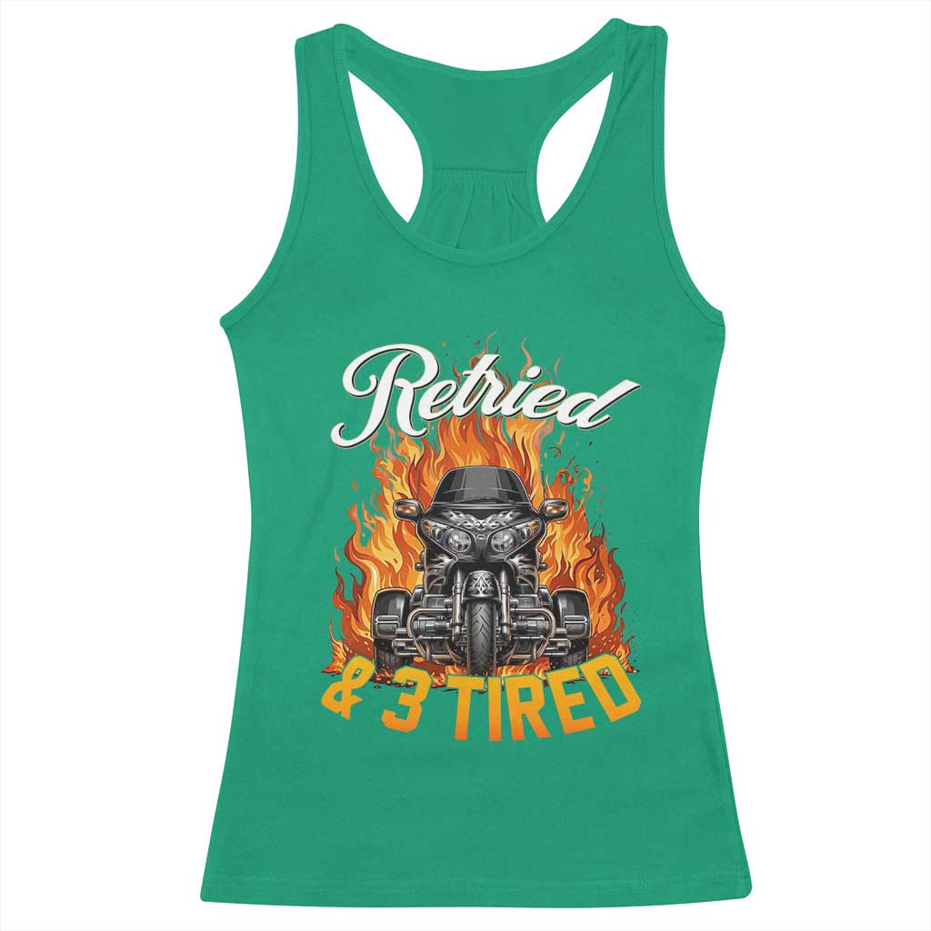 Retired Grandpa Biker Three Wheeled Motorcycle Trike Racerback Tank Top