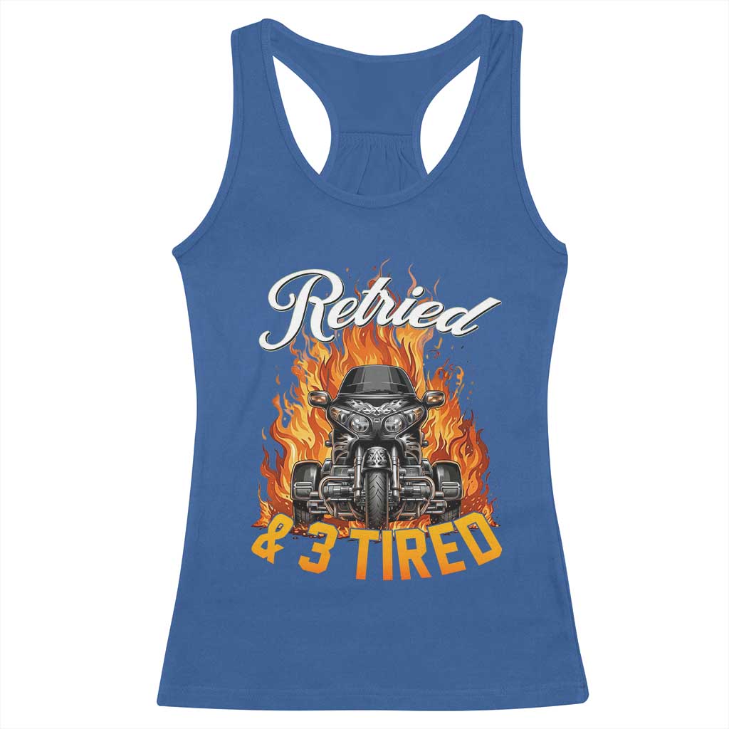 Retired Grandpa Biker Three Wheeled Motorcycle Trike Racerback Tank Top