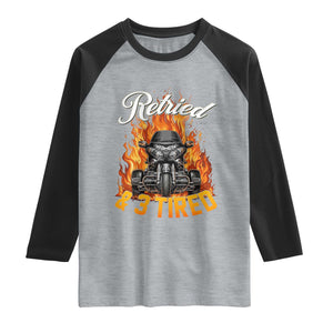 Retired Grandpa Biker Three Wheeled Motorcycle Trike Raglan Shirt